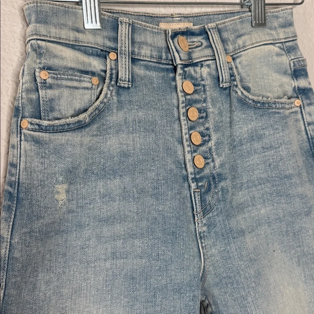 Mother The Pixie Tomcat Ankle Jeans 25 Nature of the Game Distressed Light Wash - Picture 3 of 11